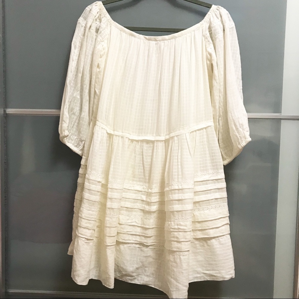 Free People Ivory off-the-should relaxed fit dress